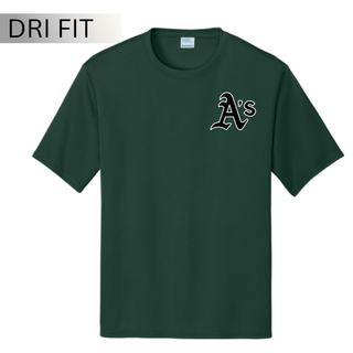 Ace’s Baseball Classic A logo left chest Dri-Fit performance top dark green front view