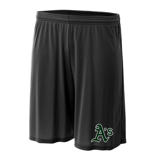 Ace’s Baseball Classic A logo performance shorts black front view