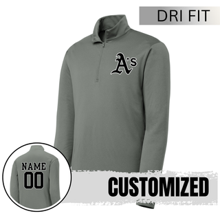 Ace’s Baseball Classic A logo green Dri-Fit performance quarter zip with custom name and number on back