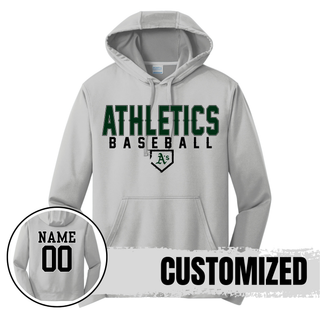 A's Baseball Stacked Logo Performance Fleece Hoodie