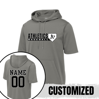 A’s Baseball Home Plate Graphic Fleece Short Sleeve Hooded Pullover