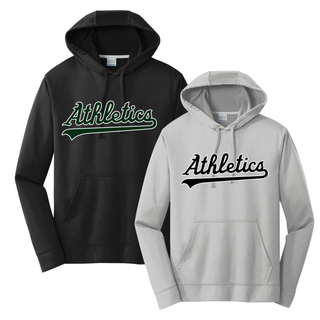 Athletic A's Baseball Script Logo Performance Fleece Hoodie