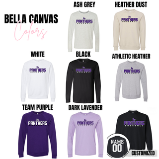 Royal Valley Panthers Baseball Dugout Top Bella Canvas long sleeve and crewneck options for Royal Valley Panthers baseball apparel and school spirit wear