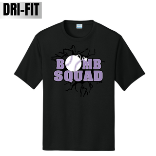 Bomb Squad Lavender Softball Logo Dri-Fit Performance Top in Black