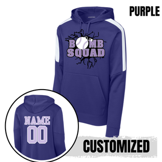 Bomb Squad Lavender Softball Logo Fan Favorite Colorblock Hoodie in Purple with optional back name and number