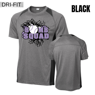 Bomb Squad Lavender Softball Logo Colorblock Contender Top in Black