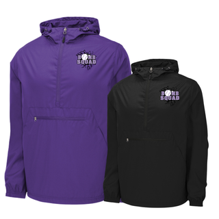 Bomb Squad Lavender Softball Logo Packable Anorak Jacket, color options: Purple and Black