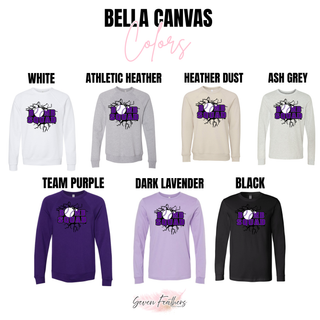 Bomb Squad Purple Softball Logo Top Comfort Colors options: Pepper, Grey, White, Black, Violet, Orchid, and Ivory