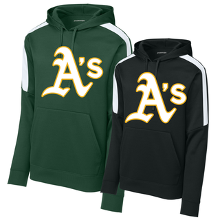 Topeka Athletics baseball fan favorite hoodie featuring classic A’s logo on green and black sport hoodie for Topeka Athletics baseball fans