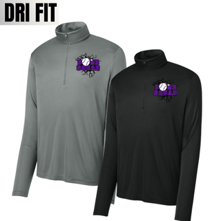Bomb Squad Purple Softball Logo PosiCharge Quarter-Zip, color options: Grey Concrete and Black