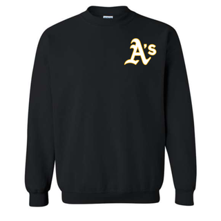 Topeka Athletics Baseball pocket logo top in black featuring small A’s logo on the left chest