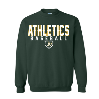 Topeka Athletics Baseball Classic Dugout Graphic Top in forest green with Athletics Baseball chest graphic