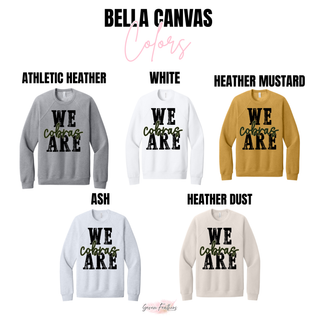 Bella Canvas color options for Jackson Heights We Are Cobras top