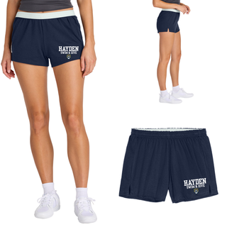 Hayden Swim and Dive women’s jersey knit athletic shorts worn with relaxed fit and soft fabric