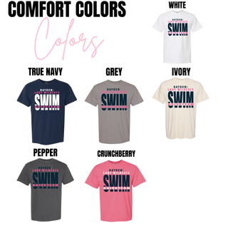 Lady Wildcats Swim and Dive Meet Day top Comfort Colors options in white true navy grey ivory pepper and crunchberry