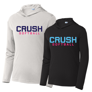 Crush Softball Classic competitor hooded performance pullover silver and black front view lightweight unisex hoodie