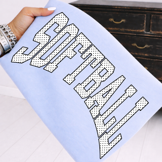 Softball polka dot comfort colors top chambray blue graphic softball apparel