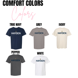 Hayden Wildcats shirt Comfort Colors tees navy grey ivory white pepper Topeka Kansas spirit wear