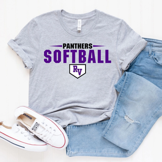 Royal Valley Panthers Softball shirt grey purple RV team apparel