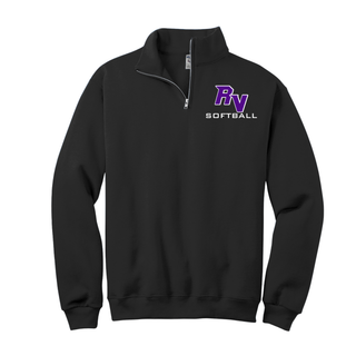 Royal Valley Panthers Softball RV Logo Quarter Zip Pullover