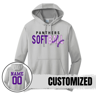 Silver Panthers Softball lace performance hoodie with front pocket and hood detail