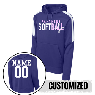 Royal Valley Panthers Softball lace purple fan favorite hoodie with custom name and number on back