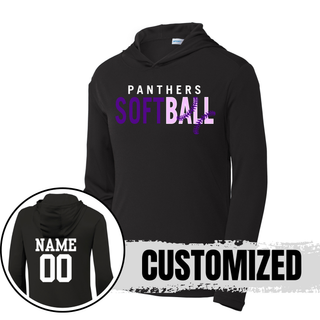 Royal Valley Panthers Softball lace black competitor performance hoodie with custom name and number