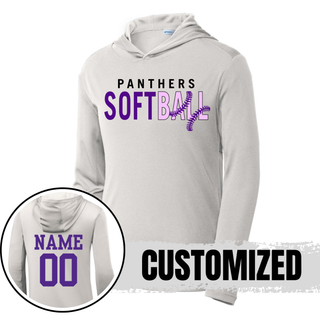 Royal Valley Panthers Softball lace silver performance hoodie with custom name and number on back