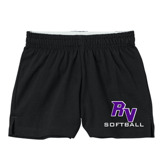 Royal Valley Panthers Softball black performance shorts with RV Softball logo