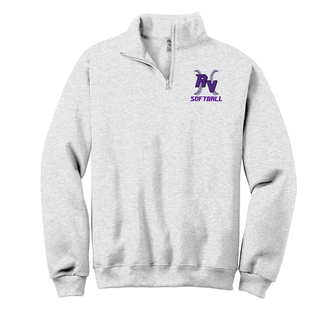 Ash grey Royal Valley Panthers RV softball lace quarter zip pullover with front design