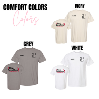 Comfort Colors top options for Madhouse Dance Company Real Dance Moms style in ivory, grey, and white