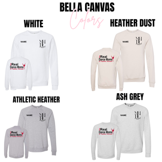 Gildan top color options for Madhouse Dance Company Real Dance Moms Topeka style in grey, white, and sand