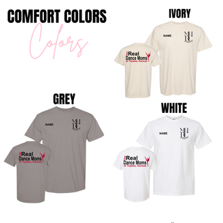 Comfort Colors top options for Madhouse Dance Company Real Dance Moms Topeka style in ivory, grey, and white
