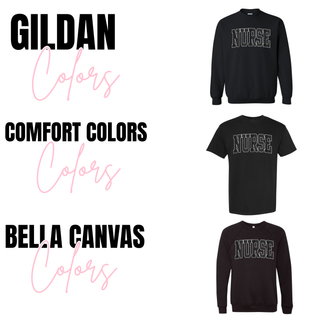 black on black nurse leopard checkered graphic top available in gildan comfort colors and bella canvas styles