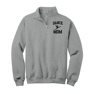 oxford dance mom quarter zip sweatshirt with black dance mom graphic on chest