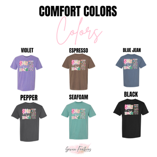 she is nana christian graphic top available in comfort colors violet espresso blue jean pepper seafoam and black