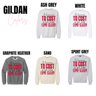 comp season dance top red black text gildan crewneck long sleeve options
dance mom comp season graphic top sweatshirt and long sleeve styles
funny comp season dance shirt multiple gildan apparel options