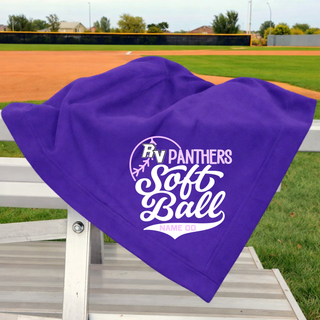 Royal Valley Panthers softball custom blanket purple personalized name number