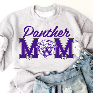 Royal Valley Panthers Varsity Mom Top on ash grey crewneck