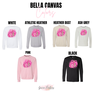 Pink Glitter Football Breast Cancer Awareness Top Bella Canvas colors