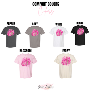 Pink Glitter Football Breast Cancer Awareness Top Comfort Colors colors