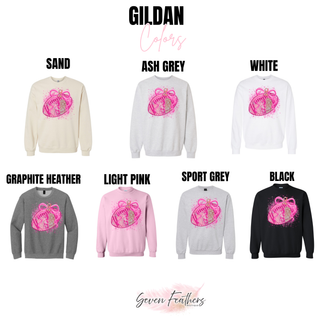 Pink Glitter Football Breast Cancer Awareness Top Gildan colors