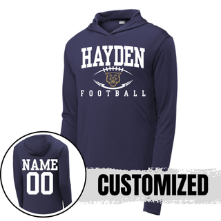 Hayden Wildcats Stadium Football PosiCharge Competitor Hoodie Topeka Kansas Navy Custom Name Number