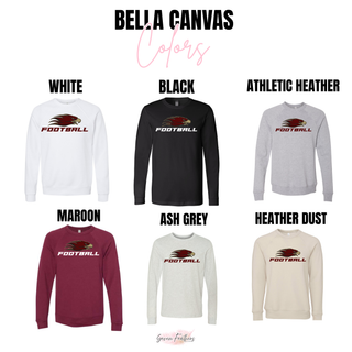 Silver Lake Eagles Football Strike top Bella Canvas color options including white, black, athletic heather, maroon, ash grey, and heather dust
