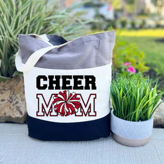 Rossville Dawgs Cheer Mom Tri Color Tote Bag