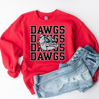Rossville Dawgs Repeating Dawgs Bulldog Graphic Top
