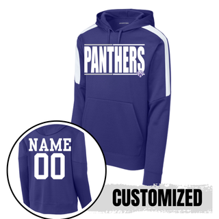 Royal Valley Panthers purple fleece hoodie with personalized player name and number