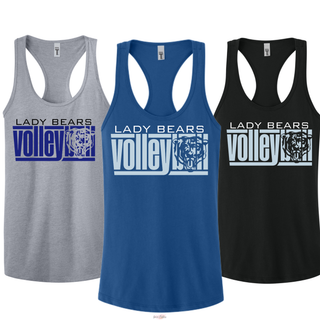 St. Marys Bears Bear Block Volleyball Racerback Tank St. Marys KS - heather grey, royal, black womens racerback tanks
