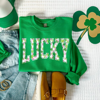 Lucky Shamrock Varsity Crewneck
