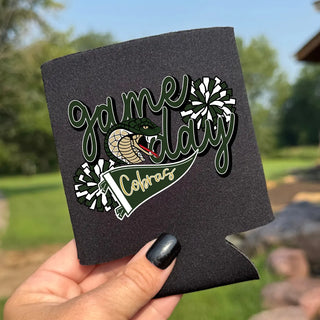 Girly Game Day Cobras Koozie (Black)